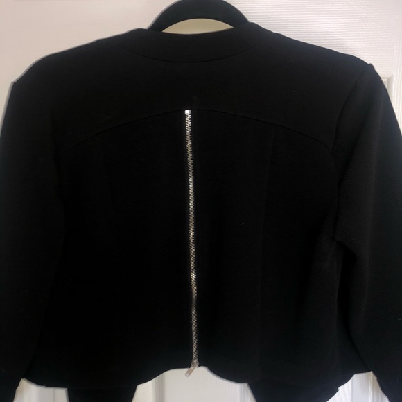 Black cropped blazer 3/4 sleeve - Picture 2 of 2